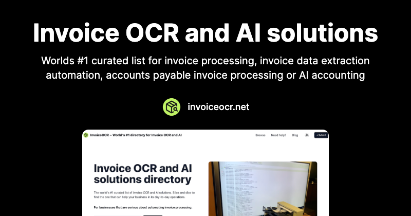 World's #1 directory for Invoice OCR and AI | InvoiceOCR